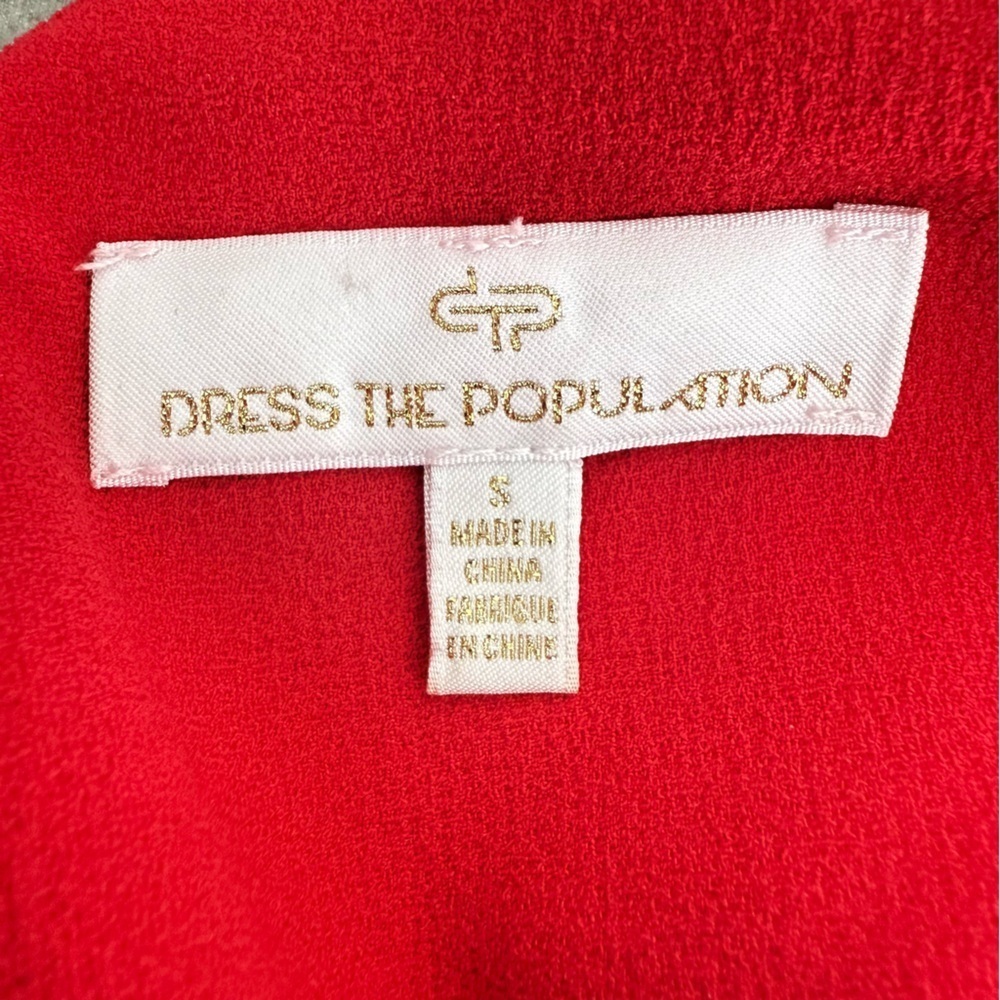 Dress the Population Demi Mermaid Hi Low Hem Red Ruffled Maxi Dress Size S - Picture 7 of 11